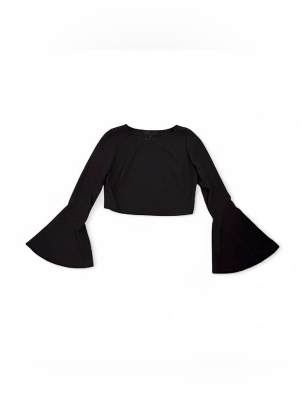 kendall + kylie black bell sleeve crop top - size small - Picture 3 of 12